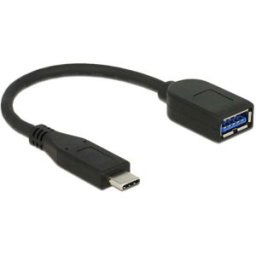 Delock Câble USB-C USB-C® mâle, USB-A femelle 0.10 m noir 65684
