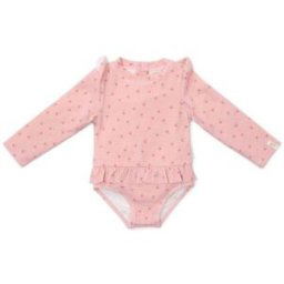 Little Dutch Maillot de bain manches longues 1 pièce à volants Sunny Flowers Blush (1-2 ans)