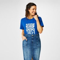 Biba Logo T-Shirt Bleu 12 (M) Female