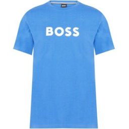 Boss Logo Print T-Shirt Bleu royal 490 Très petit Male