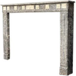 Cheminée de style Louis XVI en marbre gris Saint Anne Et Blanc De Carrare gris 186x22x128