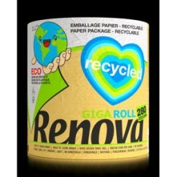 Renova Papier d'essuyage Green Love & Action - double épaisseur - recyclé - 280 feuilles - blanc