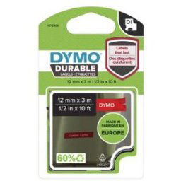 Ruban Dymo D1 durable - blanc/rouge - 12 mm x 3 m