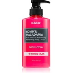 KUNDAL Honey & Macadamia White Musk lait corporel nourrissant pour un effet naturel 500 ml