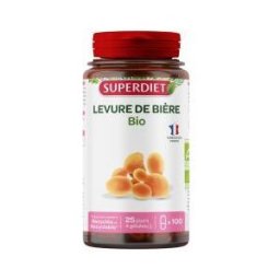 Superdiet Levure de Bière Bio - 100 Gélules - Pot 100 gélules