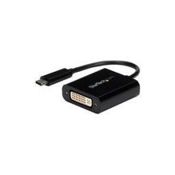 StarTech.com USB C to DVI Adapter - Black - 1920x1200 - USB Type C Video Converter for Your DVI D Display / Monitor / Projector (CDP2DVI) - adaptateur video / USB - 24 pin USB-C pour DVI-I