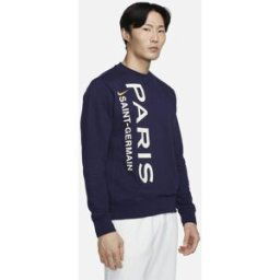 Nike Paris Saint-Germain Crew-Neck French Terry Sweatshirt Adults Bleu/Or S Male