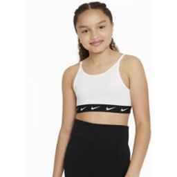 Nike Dri-Fit One Big Kids' (Girls') Sports Bra Blanc/Noir 11-12 (L) Female