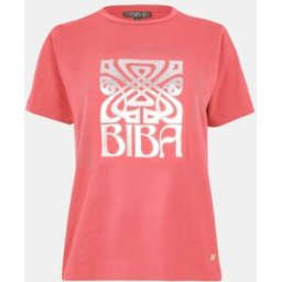 Biba Logo T-Shirt Rose corail 12 (M) Female