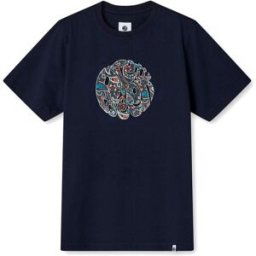 Pretty Green Wonderwall Logo T-Shirt Marine Petit Male