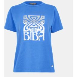 Biba Logo T-Shirt Bleu 12 (M) Female