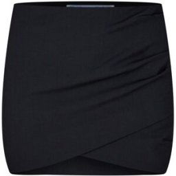 Off White Logo-Patch Draped Mini Skirt Noir 12 (M) Female
