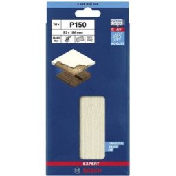 Bosch Accessories EXPERT M480 2608900746 Grille abrasive pour ponceuse orbitale non perforé Grain 150 (L x l) 186 mm x 93 mm 10 pc(s)