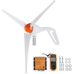 VEVOR Générateur d'éolienne 500 W avec anémomètre, kit d'éolienne 12 V, générateur d'énergie éolienne à 3 pales, contrôleur MPPT et direction du vent réglable, adapté pour la maison, la ferme, les cam