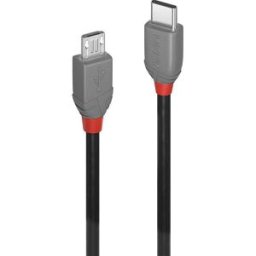 LINDY Câble USB USB 2.0 USB-C® mâle, USB-Micro-B mâle 3.00 m noir 36893