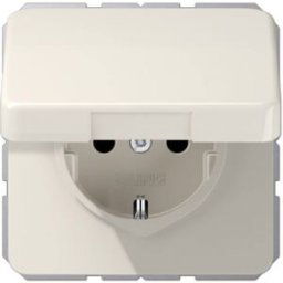 Jung simple Insert Prise 2P+T avec clapet blanc crème CD1520BFKL 1 pc(s)