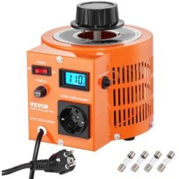 VEVOR Transformateur de tension variable auto 1000 VA, 3,3 A, entrée 230 V, sortie 0-300 V, régulateur de tension AC LCD 4 fusibles, interrupteur de commande thermique pour maison, bureau industriel