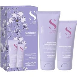 Alfaparf Milano Semi di Lino Smooth Minisize Kit Kit de voyage pour cheveux indisciplinés et frisottis