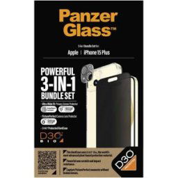 PanzerGlass 3-in-1-Privacy-Pack Film de protection pour écran Apple iPhone 15 Plus 1 pc(s) protection latérale contre les regards B1174+P2811