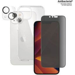PanzerGlass Bundle Clear Glass+Case Verre de protection décran Apple iPhone 14 1 pc(s) anti-traces de doigts, antibactérien, protection latérale contre les