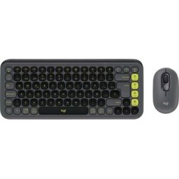 Logitech POP ICON COMBO Bluetooth Kit souris + clavier Easy Switch 3 appareils, touches multimédia, fonction Multipair allemand, QWERTZ graphite