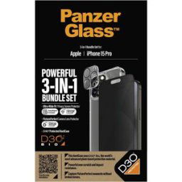 PanzerGlass 3-in-1-Privacy-Pack Film de protection pour écran Apple iPhone 15 Pro 1 pc(s) protection latérale contre les regards B1173+P2810