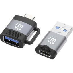 Manhattan USB 2.0 Adaptateur [2x USB 3.0 femelle type A, USB 3.0 femelle type C - 2x USB 3.0 mâle type C, USB 3.0 mâle type A] USB-C - USB-A-Adapter & USB-A -