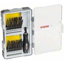 Accessories Bosch Power Tools 2607017320 Jeu dembouts 37 pièces vis à fente, cruciforme Phillips, vis Pozidriv, 6 pans BO, Tri-Wing, clé plate, carré
