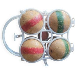 Jeu de boules en bois 60's multicolore 14x20x8