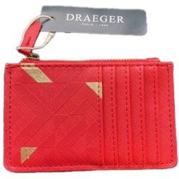 Draeger Porte-cartes zippé - rouge et doré