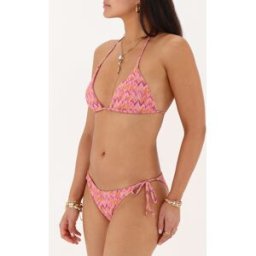 Ensemble de bikini triangle imprimé ikat rose My Jewellery Violet/Rose/Orange femme