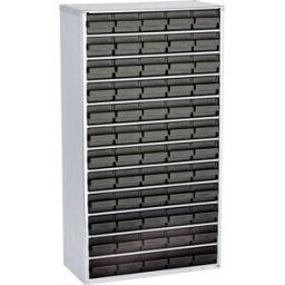 antistatique (ESD) raaco 1260-00 Casier ESD (L x l x H) 306 x 150 x 552 mm Nombre de compartiments: 60 câble de terre inclus Contenu 1 pc(s)