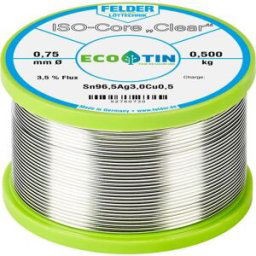 Felder ISO-Core Clear SAC305 Étain à souder bobine Sn96,5Ag3Cu0,5 0.500 kg 0.75 mm