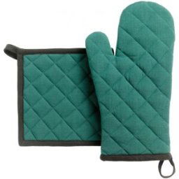 Maison Vivaraise Lot gant de cuisine/manique recyclé Grace Paon 15 x 32 15 x 32 cm unisex