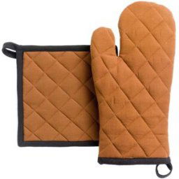 Maison Vivaraise Lot gant de cuisine/manique recyclé Grace Caramel 15 x 32 15 x 32 cm unisex