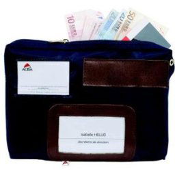 Pochette de caisse à soufflets Alba - format 27 x 18,5 x 4 cm - bleu