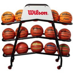 WILSON Chariot de basket-ball Deluxe — 15 ballons BLACK