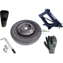 Extradeon Kit - Roue de secours LADA LARGUS R15 4x100x60,1 + Clé gola + Cric + House pour cric