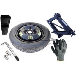 Extradeon Kit - Roue de secours RENAULT CLIO 2 R15 4x100x60,1 + Clé gola + Cric + House pour cric