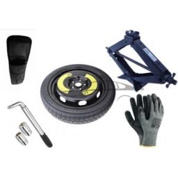 Extradeon Kit - Roue de secours SKODA RAPID R16 5x100x57,1 + Clé gola + Cric + House pour cric