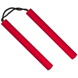 Nunchaku rouge en mousse résistante - Idéal entraînement