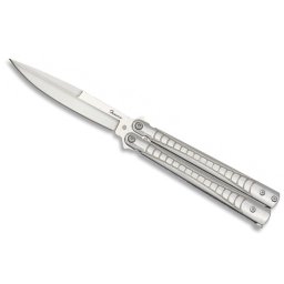 Couteau papillon balisong 21,5cm argenté ALBAINOX