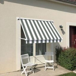 CÔTÉ STORE Store de fenêtre à projection avec coffre - 100 x 70 cm - Blanc gris