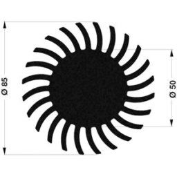 Dissipateur pour LED Fischer Elektronik SK 572 50 SA 10021503 1.22 K/W (Ø x H) 85 mm x 50 mm 1 pc(s)