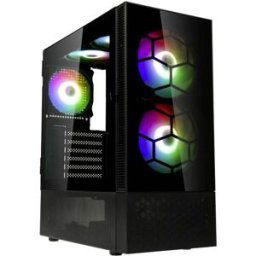 Tour midi Kolink Kolink Observatory MX Glass ARGB Midi Tower Case - Black Boîtier PC, Boîtier gaming noir