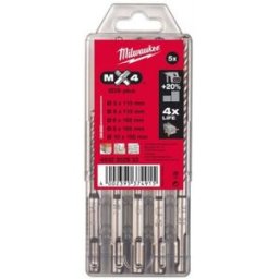 Milwaukee Jeu de forets a quatre tranchants SDS-Plus (MX4/5,5-8mm/5pcs) 4932352835