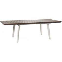 KETER HARMONY Table a rallonge, 162 x 100 x 74 cm, blanc/cappuccino 17202278