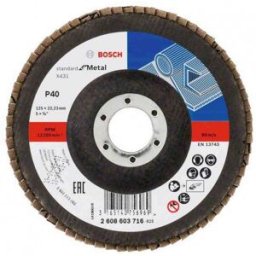 Bosch Plateau a lamelles X431, Standard for Metal, 125 mm, 22,23 mm, 40 2608603716