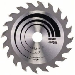 Bosch Lame de scie circulaire Optiline Wood 140 x 20/12,7 x 2,4 mm, 20 2608640586