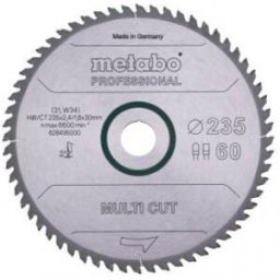 Metabo Lame de scie "multi coupe - professionnelle", 235x30, Z60 FZ/TZ 5° 628495000